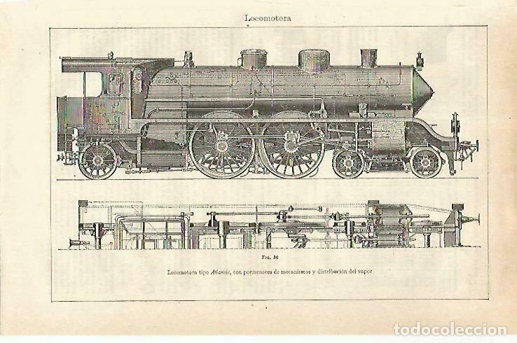Cartes Postales: LAMINA ESPASA 33393: Locomotora tipo Atlantic - Varios
