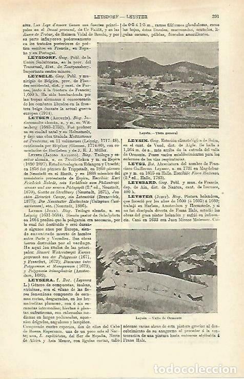 Cartes Postales: LAMINA ESPASA 33226: Vistas de Leysin, Suiza - Varios