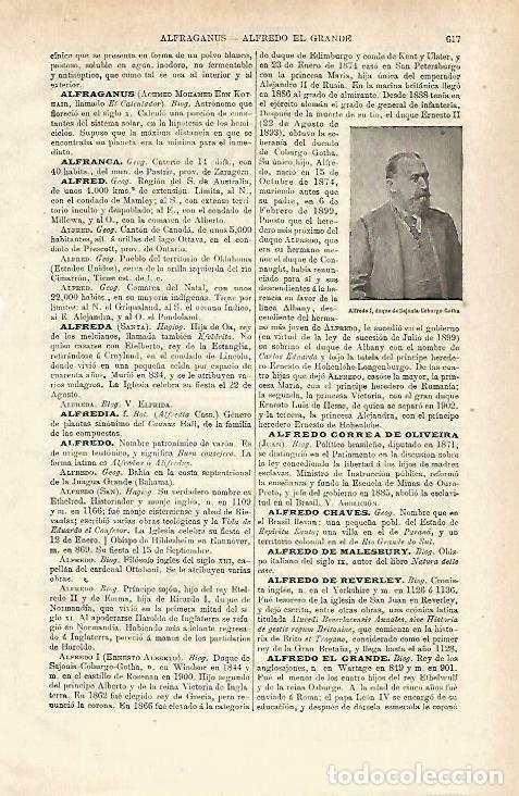 Postales: LAMINA ESPASA 33754: Alfredo I, duque de Sajonia - Varios
