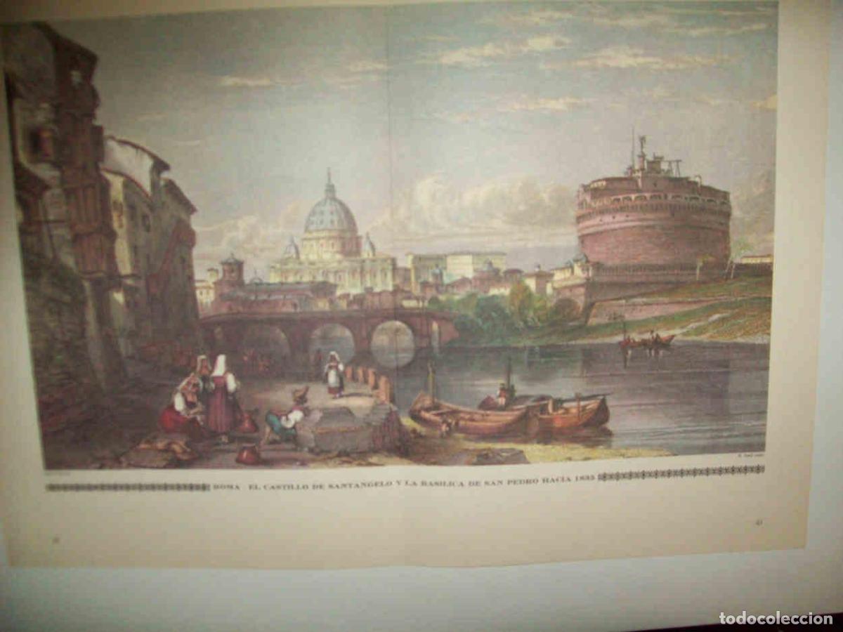 Cartoline: LAMINA 14993: Roma. Castillo de Santangelo y Basilica de San Pedro hacia 1835 - Rolf Muller