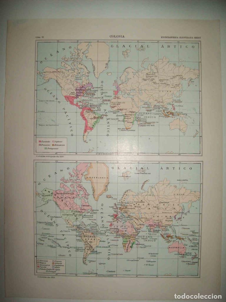Cartes Postales: LAMINA 14960: Mapa de las colonias universales de 1912 - VVAA