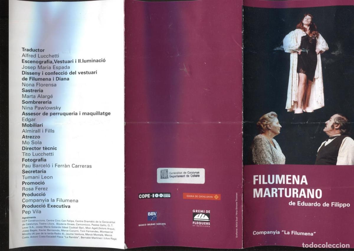 Postales: Triptico obra teatral: Filumena Marturano de Eduardo de Filippo - varios