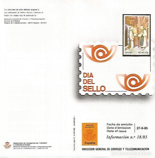 Postales: DIPTICO 16415: Dia del sello 1985 - Varios