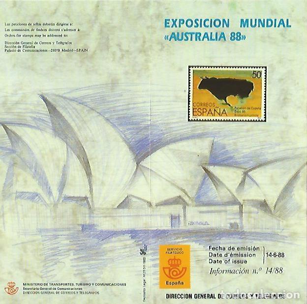 Postales: DIPTICO 16394: Exposicion Mundial Australia 88 - Varios