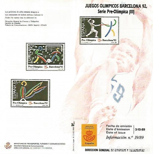 Postais: DIPTICO 16441: Juegos Olimpicos Baarcelona 92. Serie Pre-olimpica III - Varios