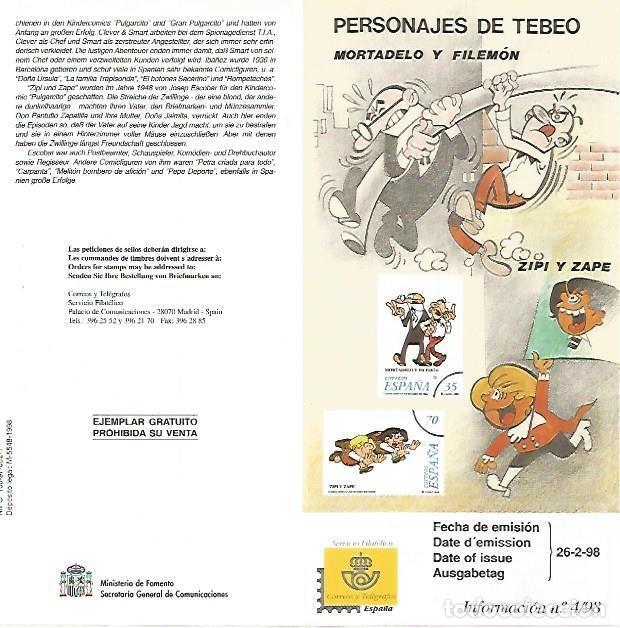Postais: DIPTICO 16494: Personajes de tebeo. Mortadelo y Filemon - Varios
