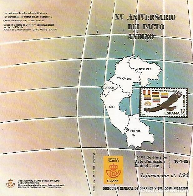 Postais: DIPTICO 16427: XV Aniversario del Pacto Andino - Varios