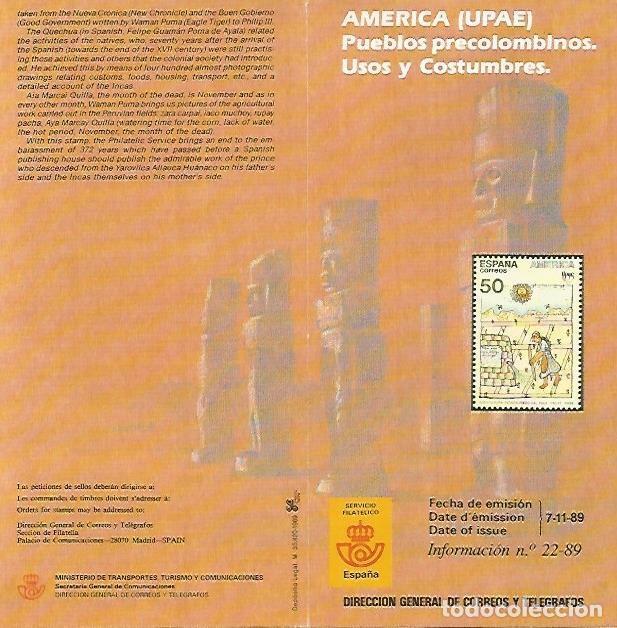 Postais: DIPTICO 16437: UPAE. Pueblos precolombinos. Usos y costumbres - Varios