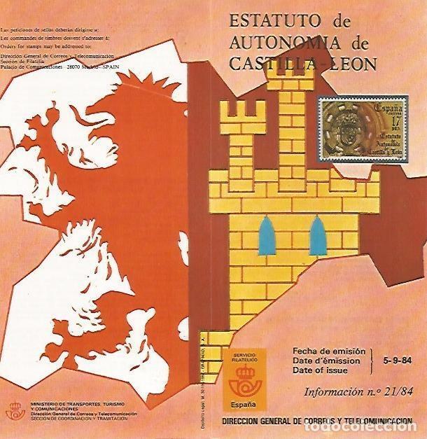 Postais: DIPTICO 16451: Estatuto de Autonomia de Castilla - Leon - Varios