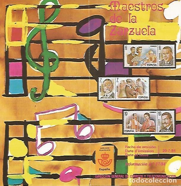 Postais: DIPTICO 16456: Maestros de la Zarzuela. Informacion 17-84 - Varios