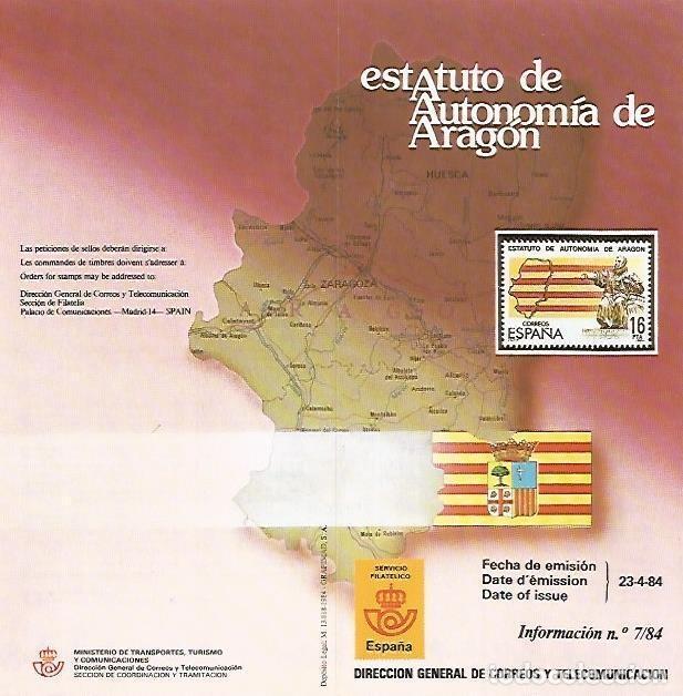 Postais: DIPTICO 16467: Estatuto de Autonomia de Aragon - Varios