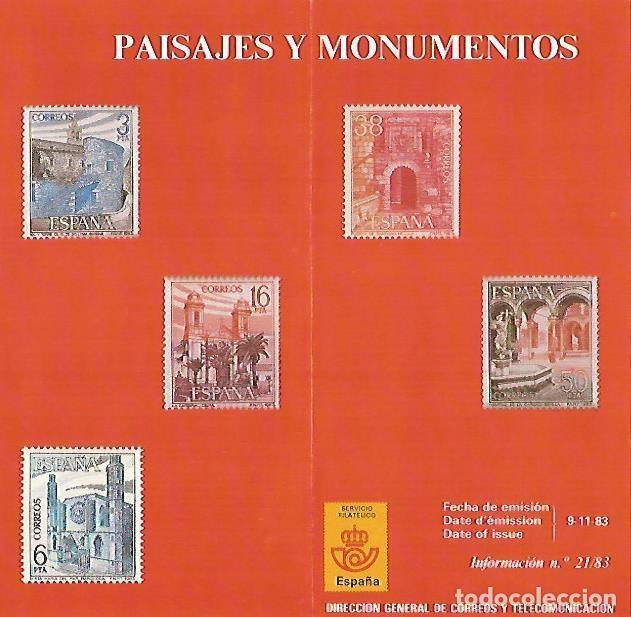 Postais: DIPTICO 16291: Paisajes y monumentos, informacion 21-83 - Varios