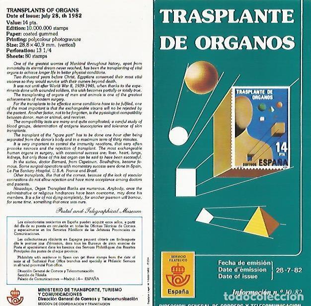 Postais: DIPTICO 16289: Transplante de organos - Varios