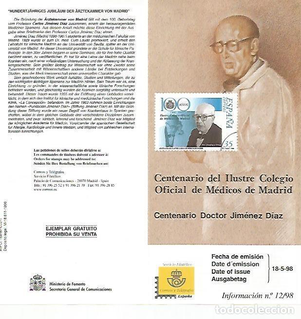 Cartes Postales: DIPTICO 16496: Centenario del Ilustre Colegio Oficial de Medicos de Madrid - Varios