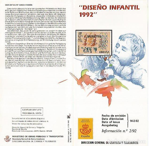 Cartes Postales: DIPTICO 16365: Dise&ntilde;o infantil 1992 - Varios