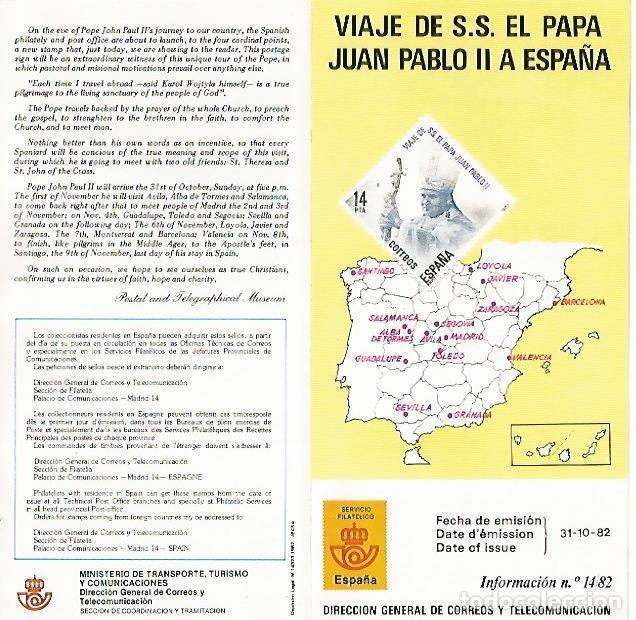 Cartes Postales: DIPTICO 16285: Viaje de SS el Papa Juan Pablo II a Espa&ntilde;a - Varios