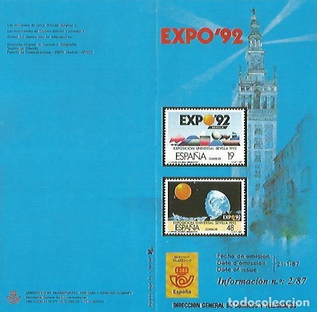 Cartes Postales: DIPTICO 16334: Expo 92. Informacion 2-87 - Varios