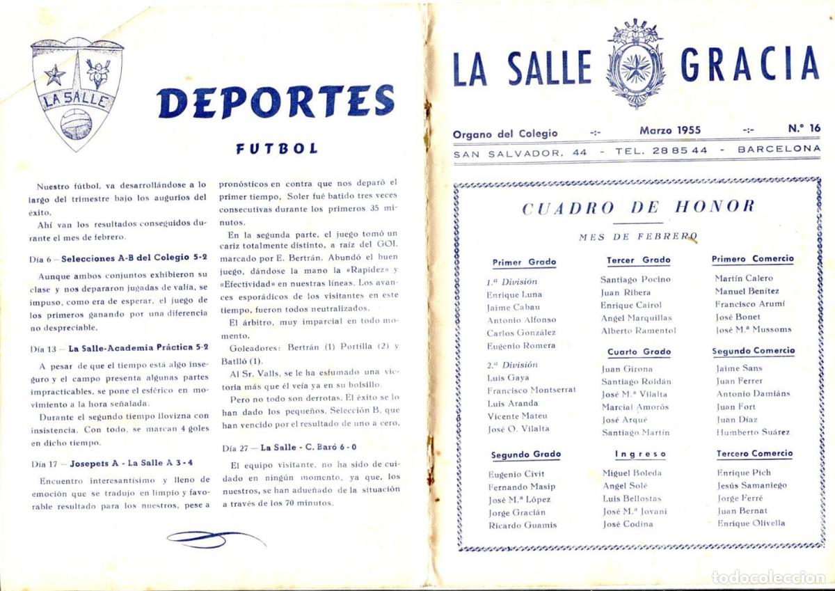 Postais: La Salle Gracia numero 16 Marzo 1955 - Varios