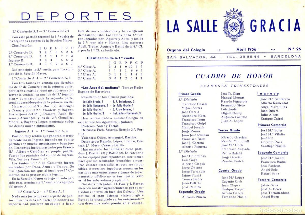 Postkarten: La Salle Gracia numero 23 abril 1956 - Varios