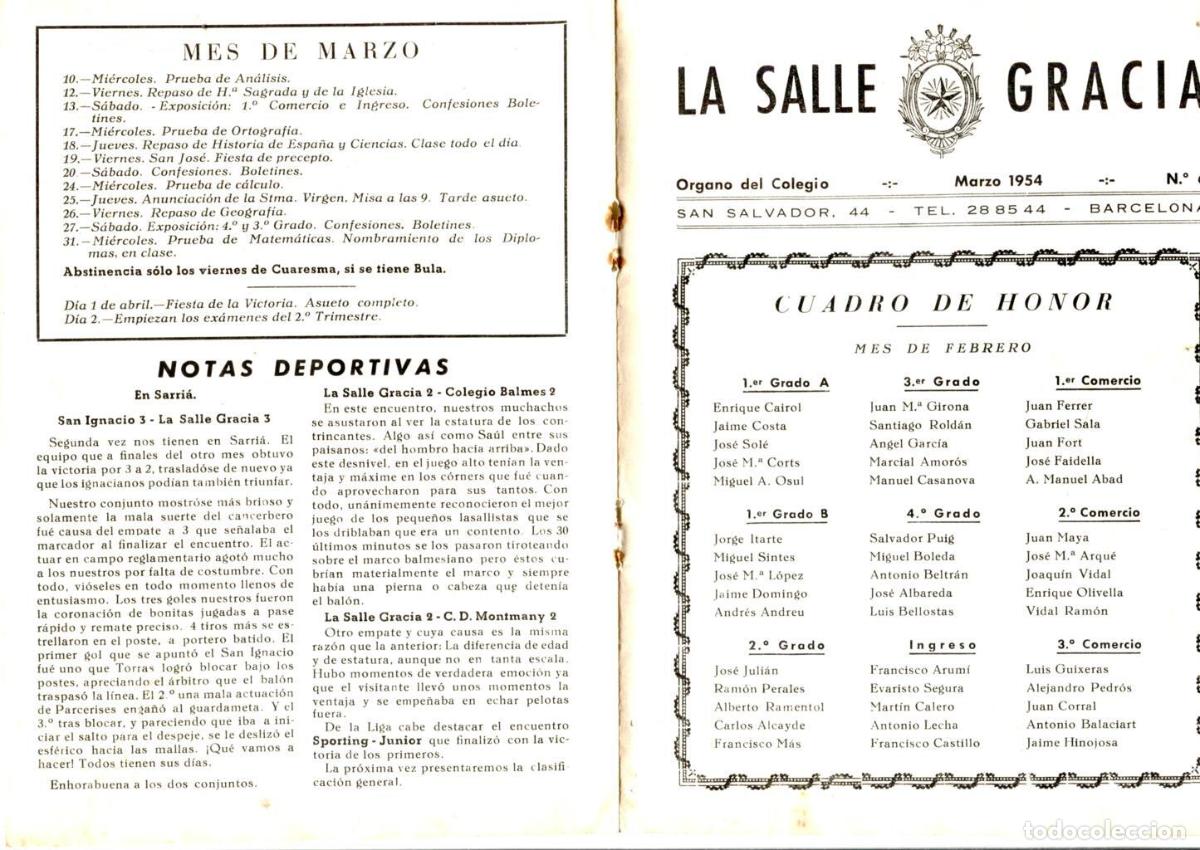 Postkarten: La Salle Gracia numero 06 Marzo 1954 - Varios