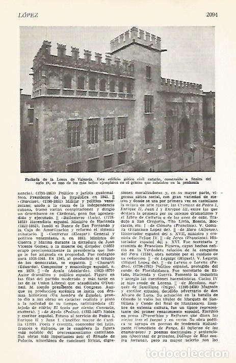 Cartes Postales: LAMINA VOX 16874: Fachada de la Lonja de Valencia - Varios