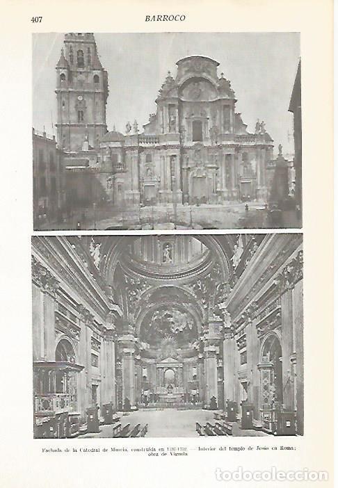 Postais: LAMINA VOX 16595: Catedral de Murcia y Templo de Jesus en Roma - Varios