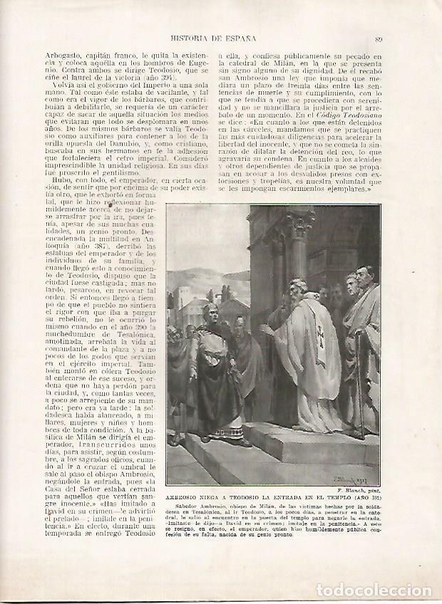 Postcards: LAMINA 18119: Ambrosio niega la entrada al templo a Teodosio - Manuel Rodriguez Codola y Miguel S. O