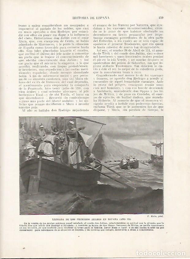 Postcards: LAMINA 18147: Llegada de los primeros arabes a Espa&ntilde;a - Manuel Rodriguez Codola y Miguel S. Oliver