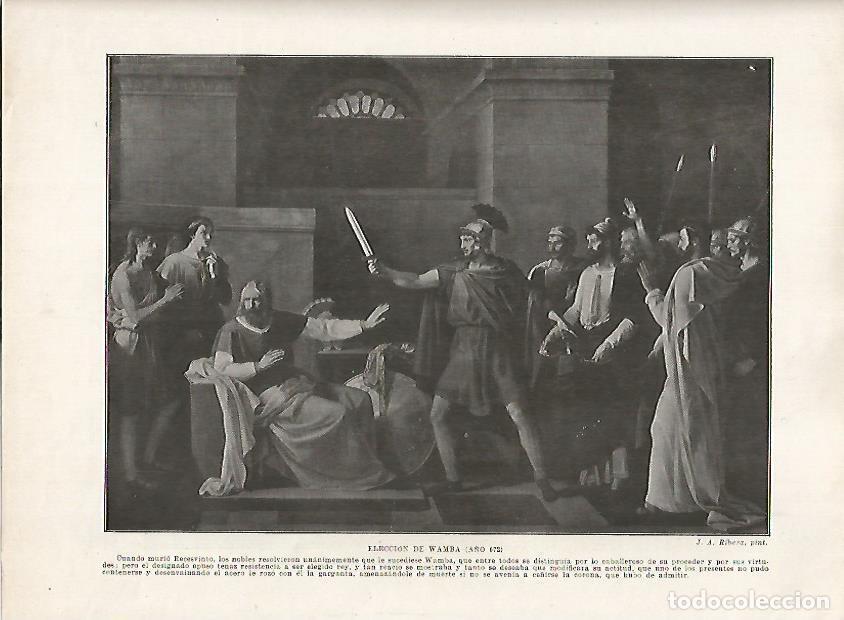 Cartoline: LAMINA 18142: Ejecucion de Wamba en el 672 - Manuel Rodriguez Codola y Miguel S. Oliver