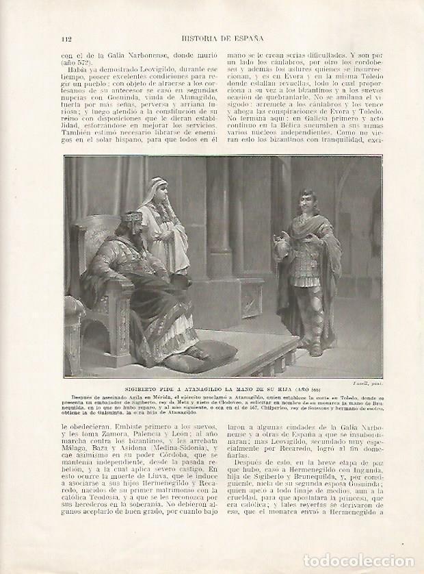 Cartoline: LAMINA 18132: Sigiberto pide a Atanagildo la mano de su hija - Manuel Rodriguez Codola y Miguel S. O