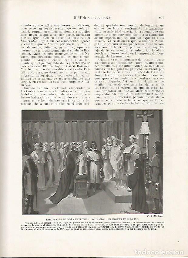 Postales: LAMINA 18196: Boda de Petronila y Ramon Berenguer IV en el 1137 - Manuel Rodriguez Codola y Miguel S