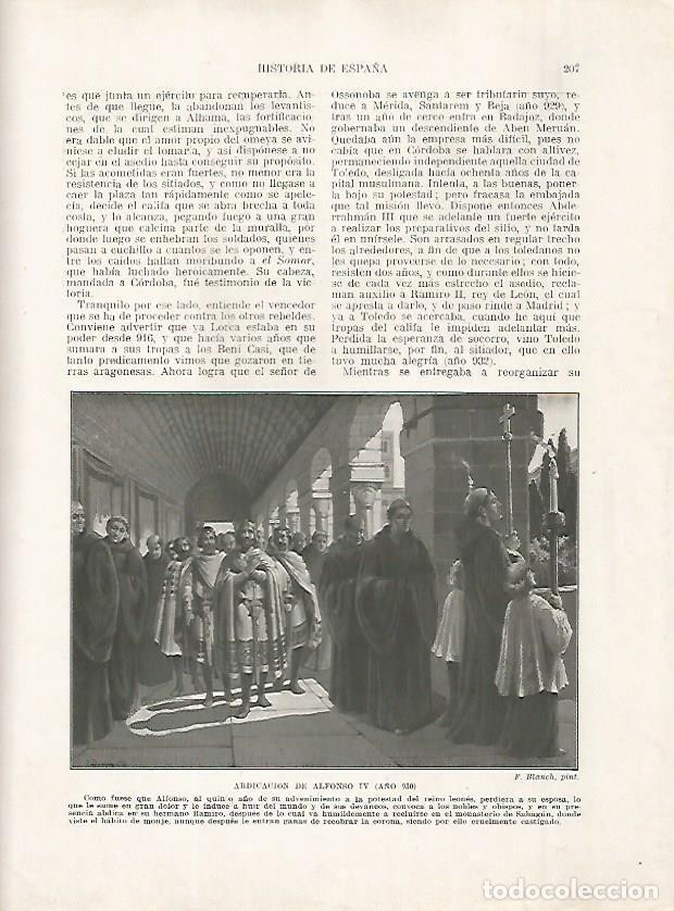 Postales: LAMINA 18185: Abdicacion de Alfonso IV en el 930 - Manuel Rodriguez Codola y Miguel S. Oliver