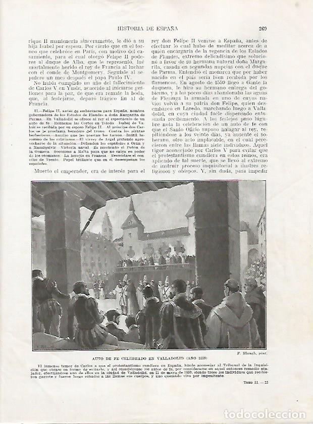 Postales: LAMINA 18048: Auto de fe en Valladolid en 1559 - Manuel Rodriguez Codola y Miguel S. Oliver