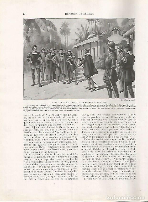 Postais: LAMINA 17933: Llegada de Colon a La Espa&ntilde;ola, 1498 - Manuel Rodriguez Codola y Miguel S. Oliver