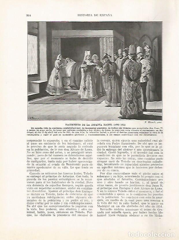 Postkarten: LAMINA 17875: Nacimiento de la infanta Isabel, 1451 - Manuel Rodriguez Codola y Miguel S. Oliver
