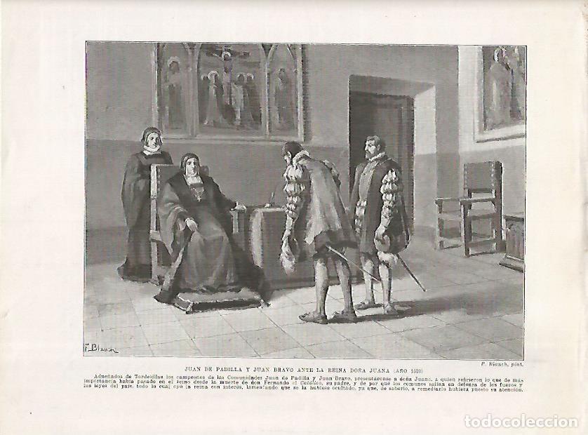 Cartoline: LAMINA 17960: Juan de Padilla y Juan Bravo ante la reina Juana, 1520 - Manuel Rodriguez Codola y Mig