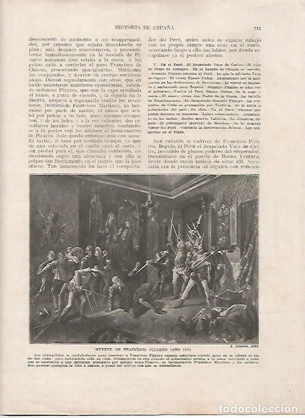 Cartes Postales: LAMINA 18014: Muerte de Francisco Pizarro en el a&ntilde;o 1541 - Manuel Rodriguez Codola y Miguel S. Olive