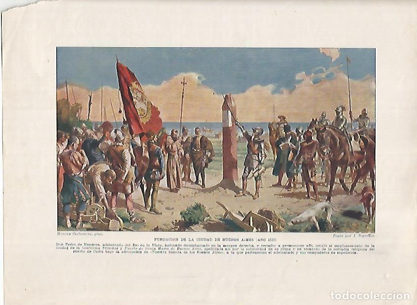 Cartes Postales: LAMINA 17998: Fundacion de Buenos Aires en el a&ntilde;o 1535 - Manuel Rodriguez Codola y Miguel S. Oliver