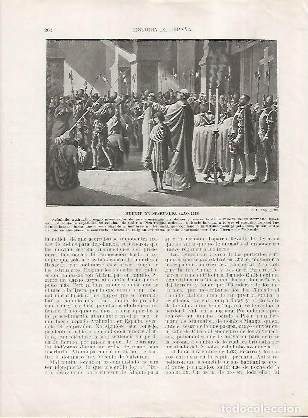 Cartoline: LAMINA 17988: Muerte de Atahualpa en 1533 - Manuel Rodriguez Codola y Miguel S. Oliver