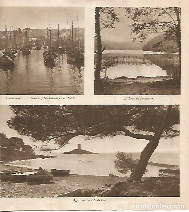 Postales: LAMINA 18477: Puerto de Douarnenez, Lago de Longemer y la Isla de Oro de Agay - VVAA