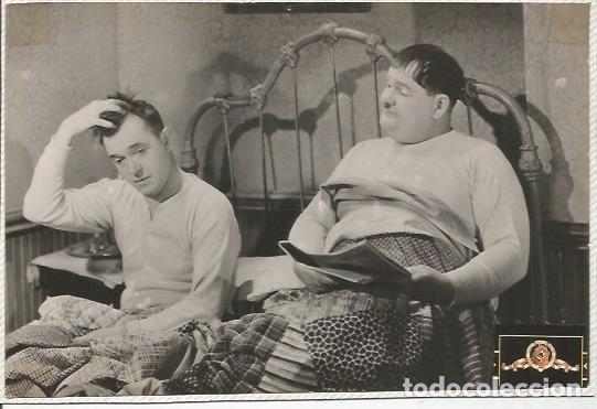 Cartoline: LAMINA 18834: Fotografia de El Gordo y el Flaco en la cama - NULL