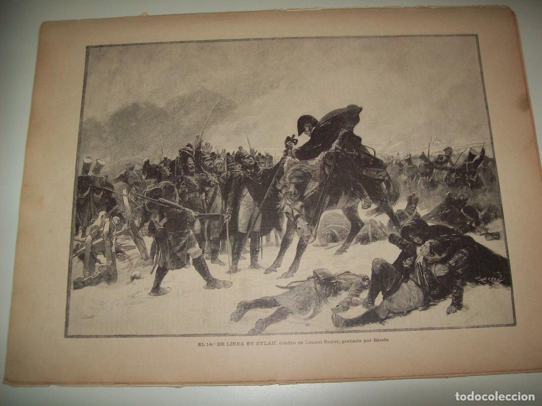 Postales: LAMINA ILUSTRACION ARTISTICA 19889: El 14&ordm; de linea en Eylau, por Royer - Varios
