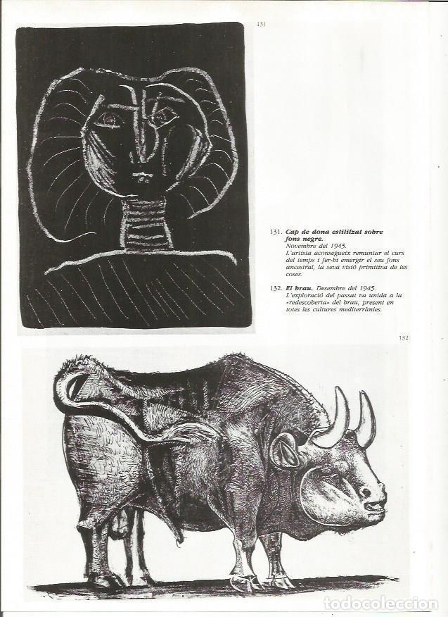 Postais: LAMINA 19432: Cabeza de mujer estilizada sobre fondo negro y El toro - Josep Palau i Fabre