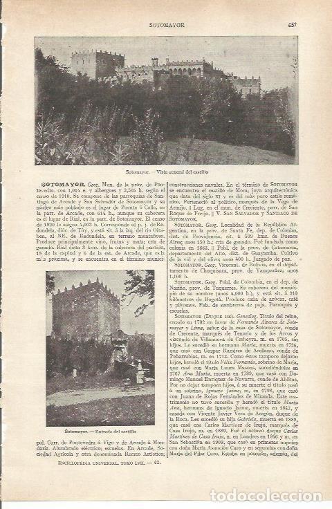 Cartes Postales: LAMINA ESPASA 34221: Castillo de Sotomayor, Pontevedra - Varios