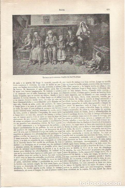 Cartes Postales: LAMINA ESPASA 34178: La sopa en el convento, por Benlliure - Varios