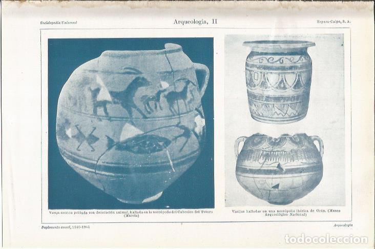 Postais: LAMINA ESPASA 34358: Vasija iberica halladas en Cabecico del Tesoro, Murcia y Oran - Varios