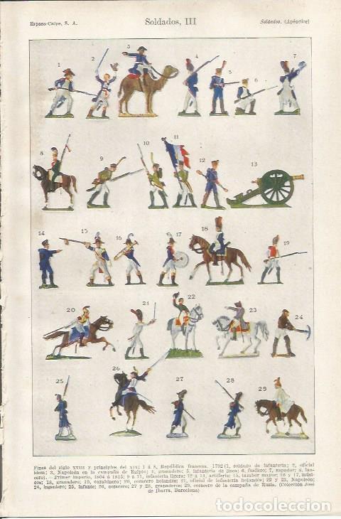 Cartoline: LAMINA ESPASA 34120: Soldados del siglo XVIII de la Colecci&oacute;n Jose de Ibarra - Varios