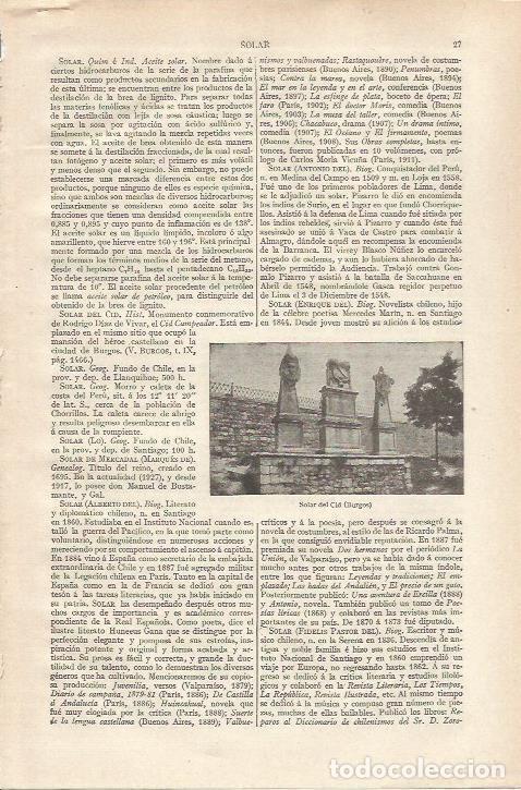 Cartes Postales: LAMINA ESPASA 34112: Solar del Cid, Burgos - Varios