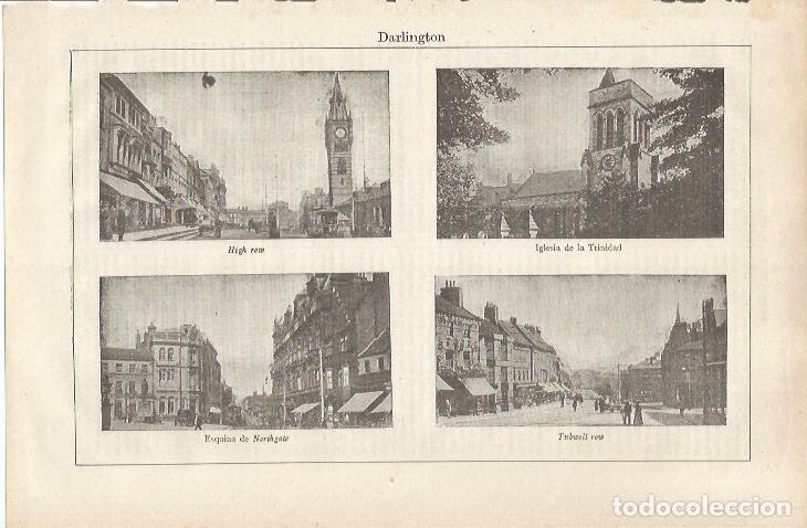 Postais: LAMINA ESPASA 34862: High row, Northgate, Tubwell Row y la iglesia de la Trinidad en Darlington - Va