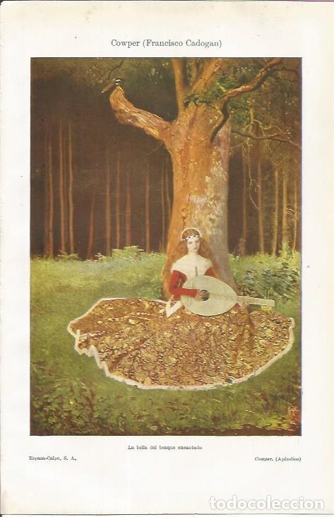 Postais: LAMINA ESPASA 34920: La bella del bosque encantado, por F. C. Cowper - Varios